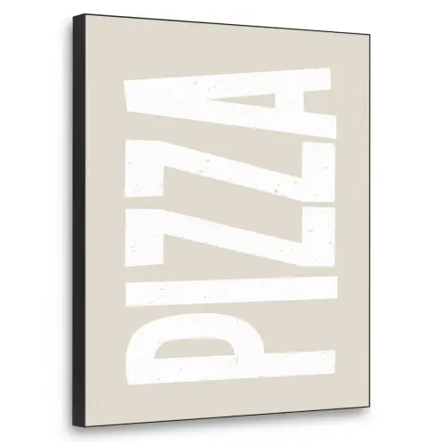 Pizza - Decoratie - Japandi - Wit Textielframe - compleet frame klein -3d