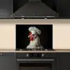 Kok - Rood - Kip keuken achterwand spatscherm klein -sfeer1