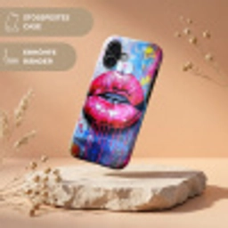 Graffiti - Lippen - Felroze - Geschilderd Toughcase MagSafe Apple iPhone 17 klein -USP_RandenV_DE