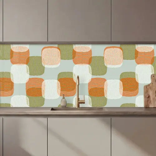 Retro - Patroon - Pastel keuken achterwand 2 middel 871 zz_3dshopping