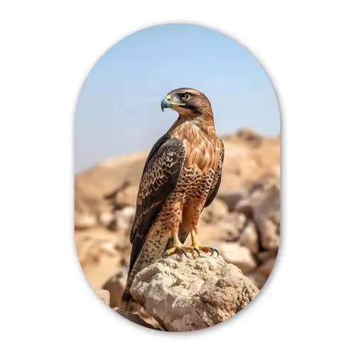 Valk - Vogel - Rots - Macht Wandcirkel Ovaal Forex klein -3d