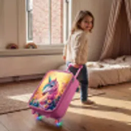 Eenhoorn met kleurrijke bloemen Kinderkoffer - Roze klein -sfeer1