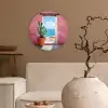 Zee - Roze - Cactus Wandcirkel plexiglas klein -sfeer1