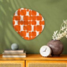 Patroon - Retro - Oranje Wandcirkel Organisch Forex 3mm klein 629 -sfeer2