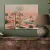 Roze landschap - Palmen - Water PET vilt klein -sfeer2