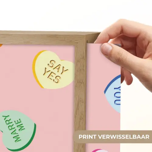 Hart - Snoep - Pastel - Tekst Light Box met batterij (Wandlamp) middel -USP_websiteprintNL