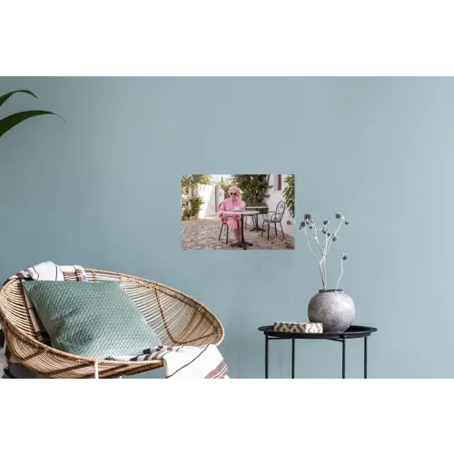 Ochtendjas - Krulspelden - Roze Muursticker klein -plant
