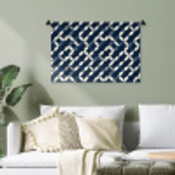 Abstract - Patroon - Blauw Wandkleed katoen klein 269 -sfeer7