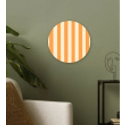 Strepen - Patroon - Oranje Wandcirkel kunststof plaat 5mm dik klein 188 -sfeer3