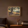 Bankje - Boom - Klaprozen - Heuvels Light Box met batterij (Wandlamp) middel -sfeer4