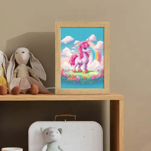 Unicorn - Meisjes - Bloemen - Regenboog - Eenhoorn Light Box met kabel klein -sfeer2_kind