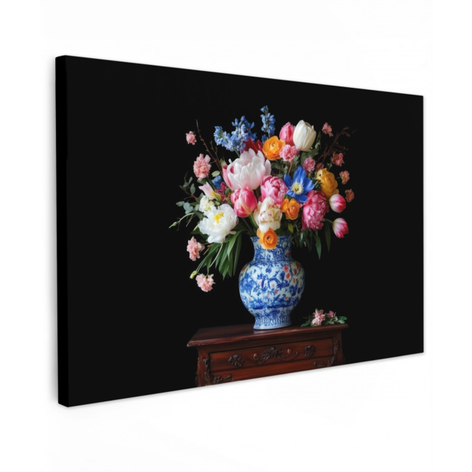 Rozen - Bloemen - Vaas - Boeket canvas 2cm klein -z3d