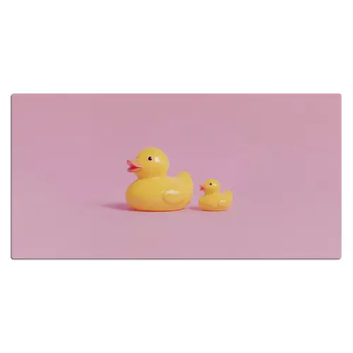 Eendjes - Vrolijk - Roze Muismat XXL klein -3d_leeg