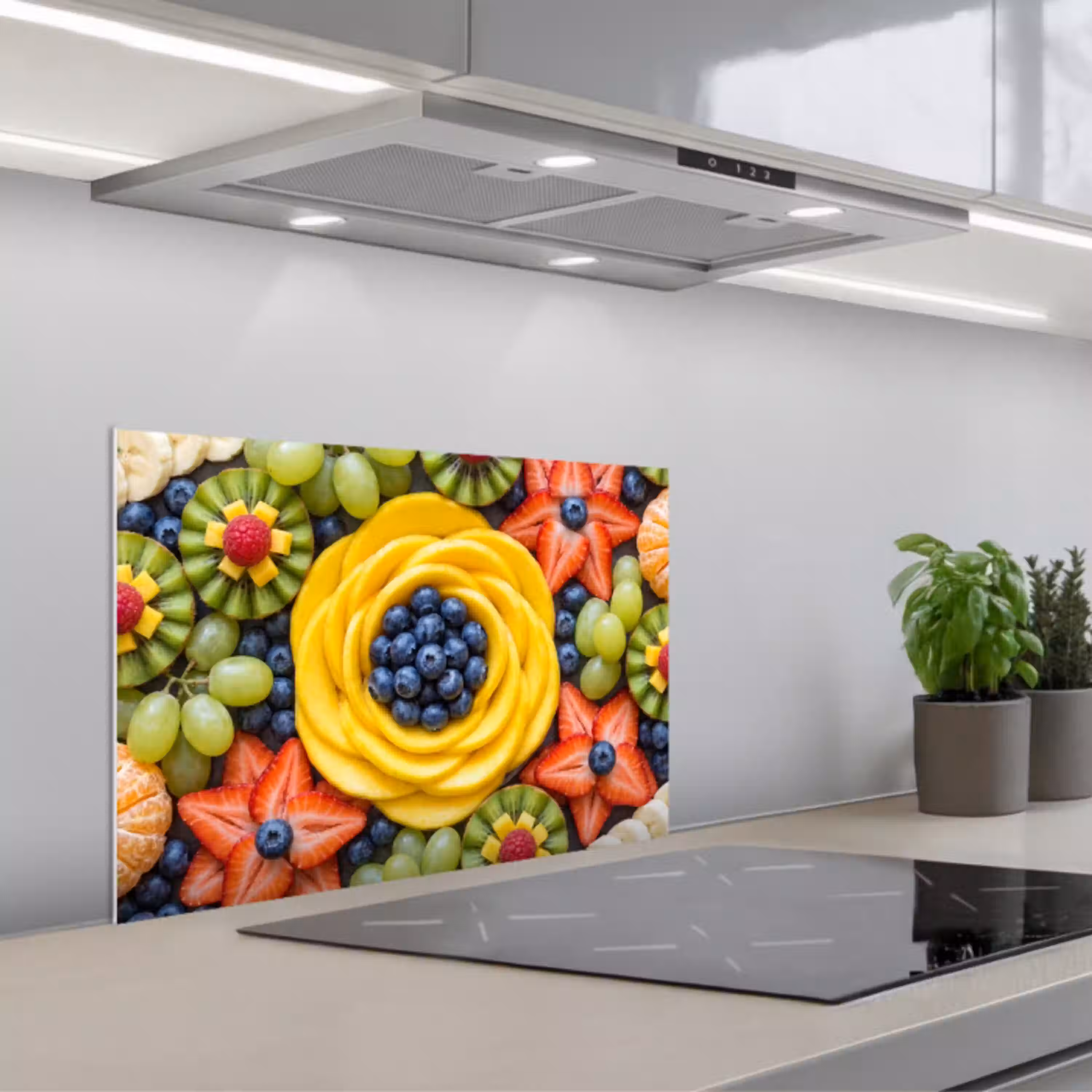 Fruit - Arrangement - Gezond - Kleurrijk - Eten keuken achterwand spatscherm klein -3d_schuin