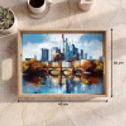 Bomen Frankfurt- Stad - Skyline - Brug Dienblad Rechthoek middel -USP_Formaat