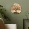 Herfst - Boom - Oranje - Bladeren - Levensboom - Abstract Akoestische PET Vilt - Rond klein -sfeer2