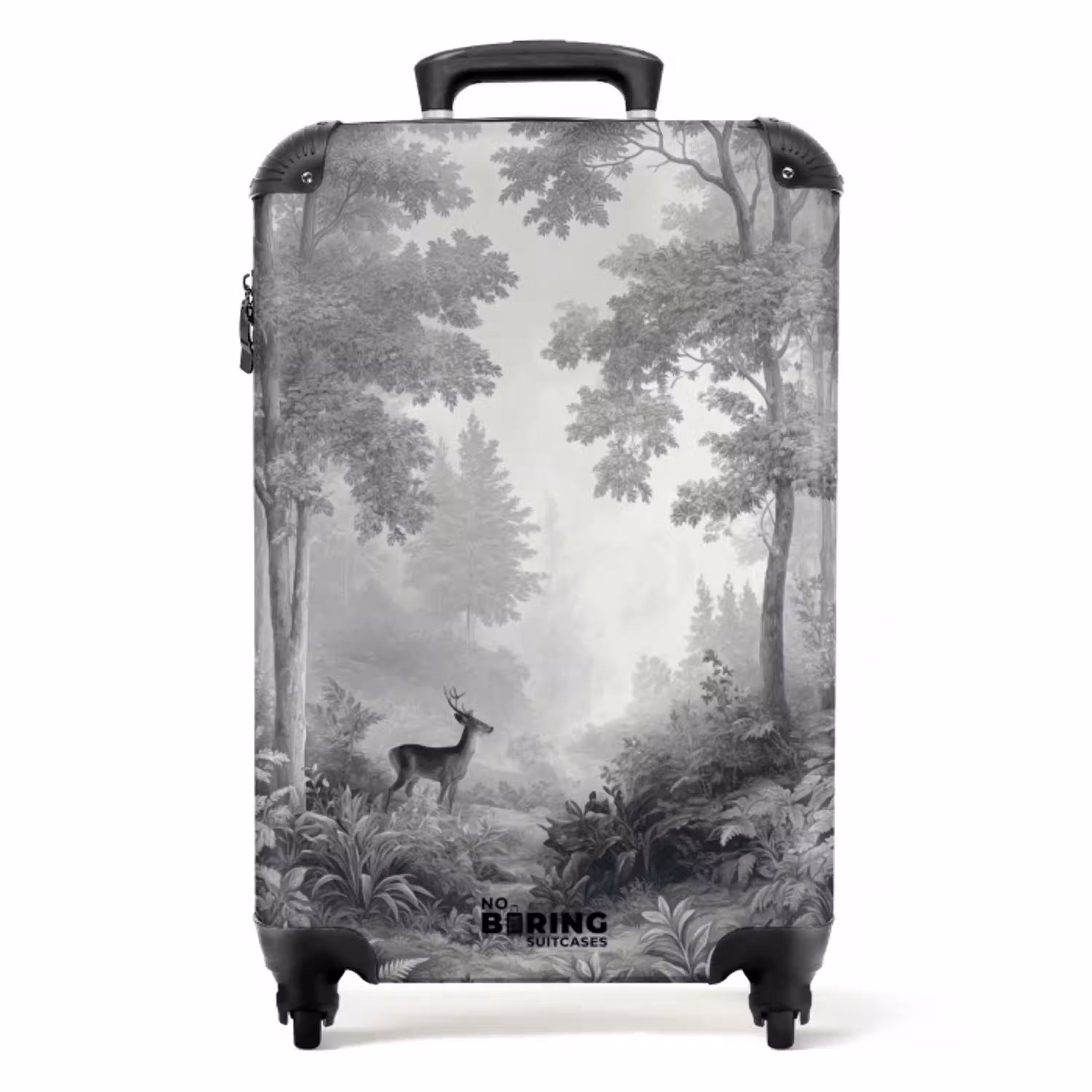 Bos - Hert - Zwart - Wit NBS - Handbagage koffer - Volwassenen Unisex middel -productfoto_recht