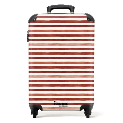 Strepen patroon rood NBS - Handbagage koffer - Kinderen Unisex middel -productfoto_recht