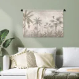 Jungle - Banenboom - Kolibrie - Beige Wandkleed katoen klein -sfeer7