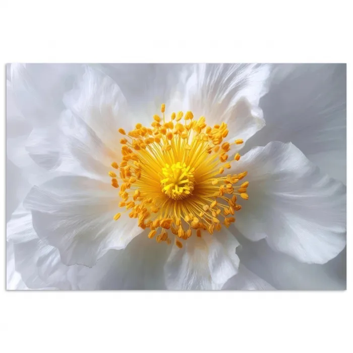 Wit - Bloem - Elegant poster papier klein -3d