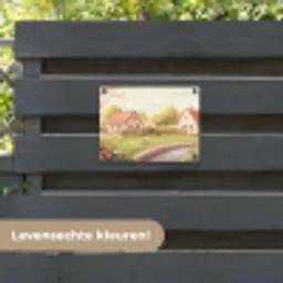 Schapen - Huisje - Platteland tuinposter los doek klein -sfeer3