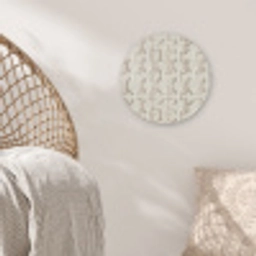 Motief - Abstract - Beige Akoestische PET Vilt - Rond klein 838 -sfeer4