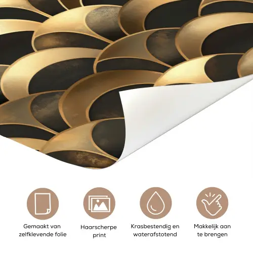 Schubben - Structuur - Goud deurposter klein 289 -closeup_NL