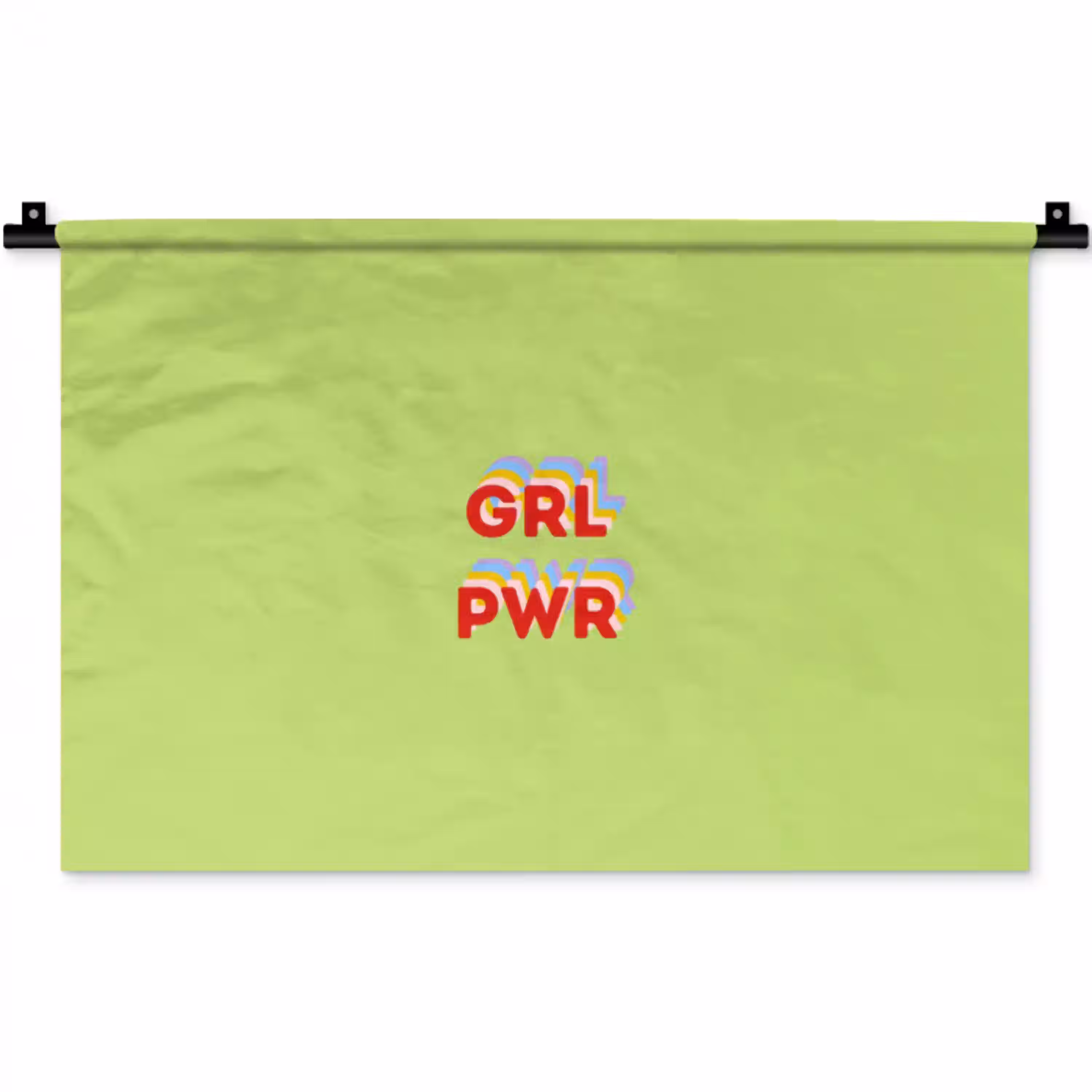 Grl pwr - Groen - Rood - 3D Wandkleed katoen klein -zz3d