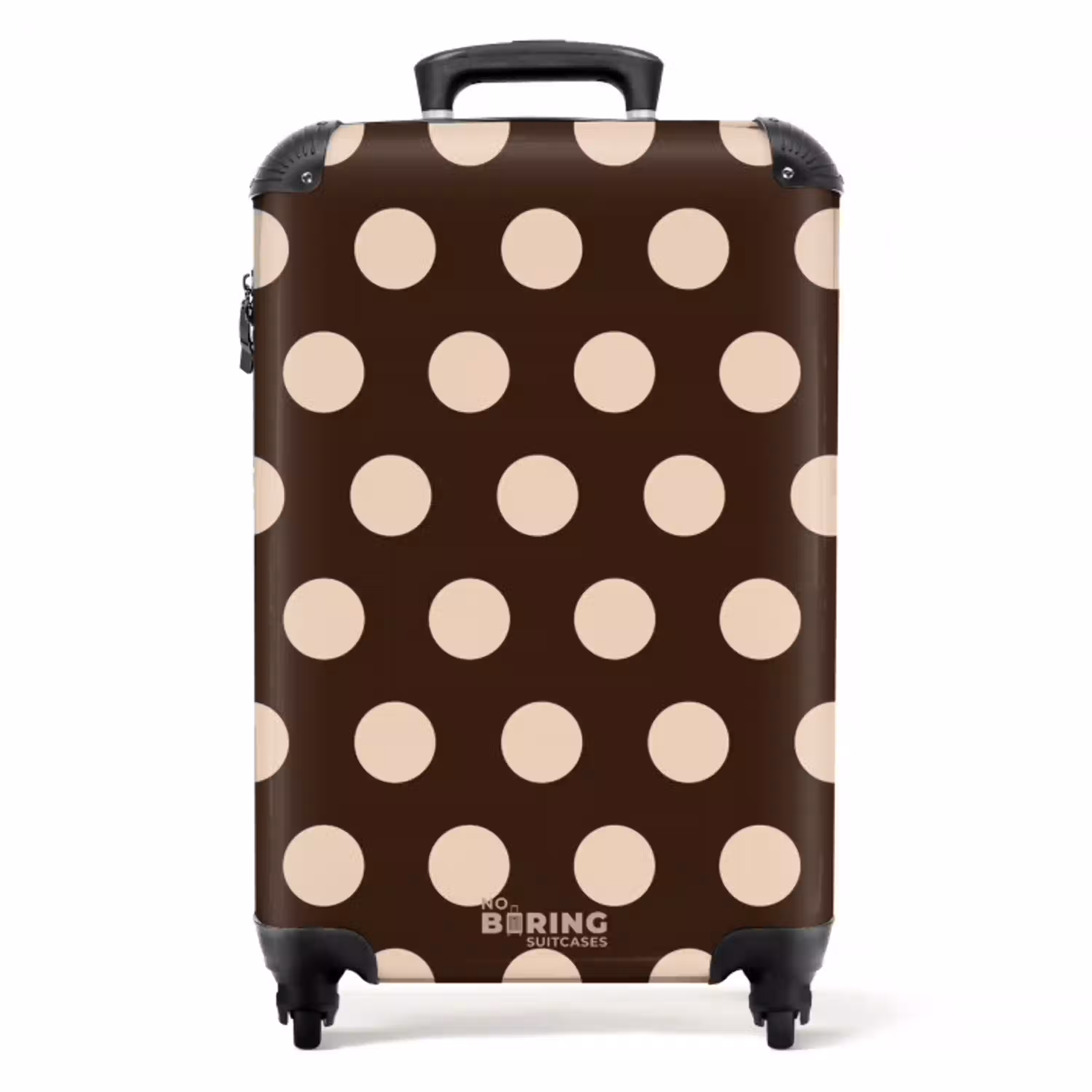 Stippen patroon in verschillende tinten bruin NBS - Handbagage koffer - Unisex middel -productfoto_recht