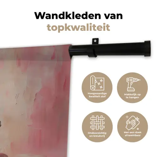 Taart - Pink - Cherry Wandkleed katoen klein -sfeer2