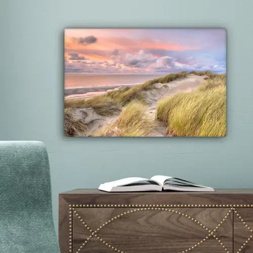 Strand - Zee - Duin - Zonsondergang canvas 2cm klein -sfeer4