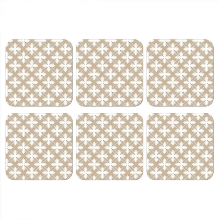Patroon - Symmetrisch - Beige onderzetter kurk middel 366 -3d
