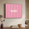 Roze - Gestreept - Belle Textielframe zwart klein -sfeer3
