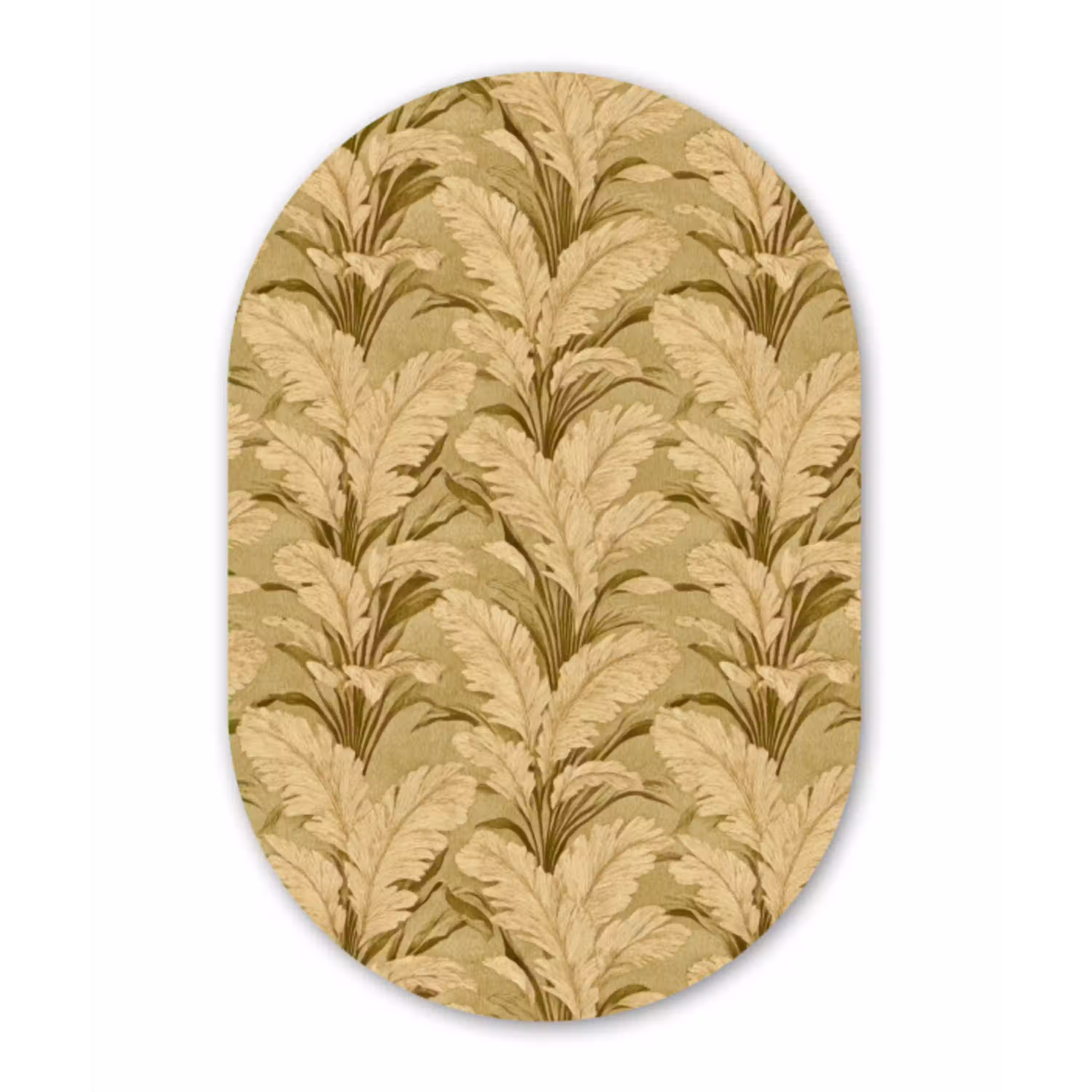 Palmbladeren - Klassiek - Groen Wandcirkel Ovaal Aluminium middel 839 -3d