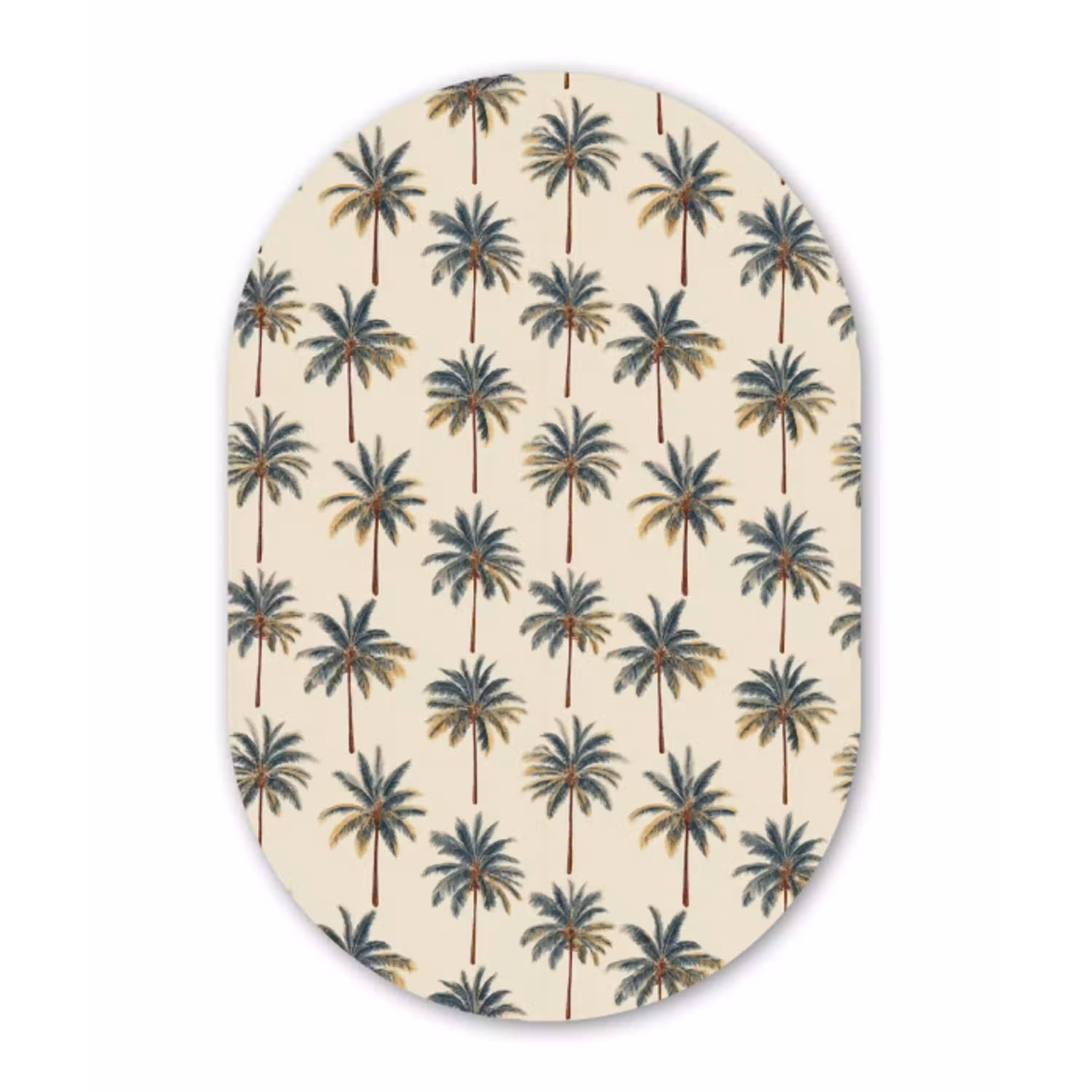 Palmbomen - Tropisch - Groen Wandcirkel Ovaal Aluminium middel 839 -3d
