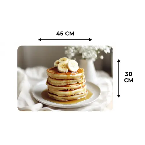 Pannenkoeken - Banaan - Siroop - Wit - Beige Placemat vinyl groot -specs