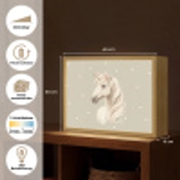 Eenhoorn - Wit - Stippen Light Box met batterij (Wandlamp) middel -USP_websiteoverzichtDE
