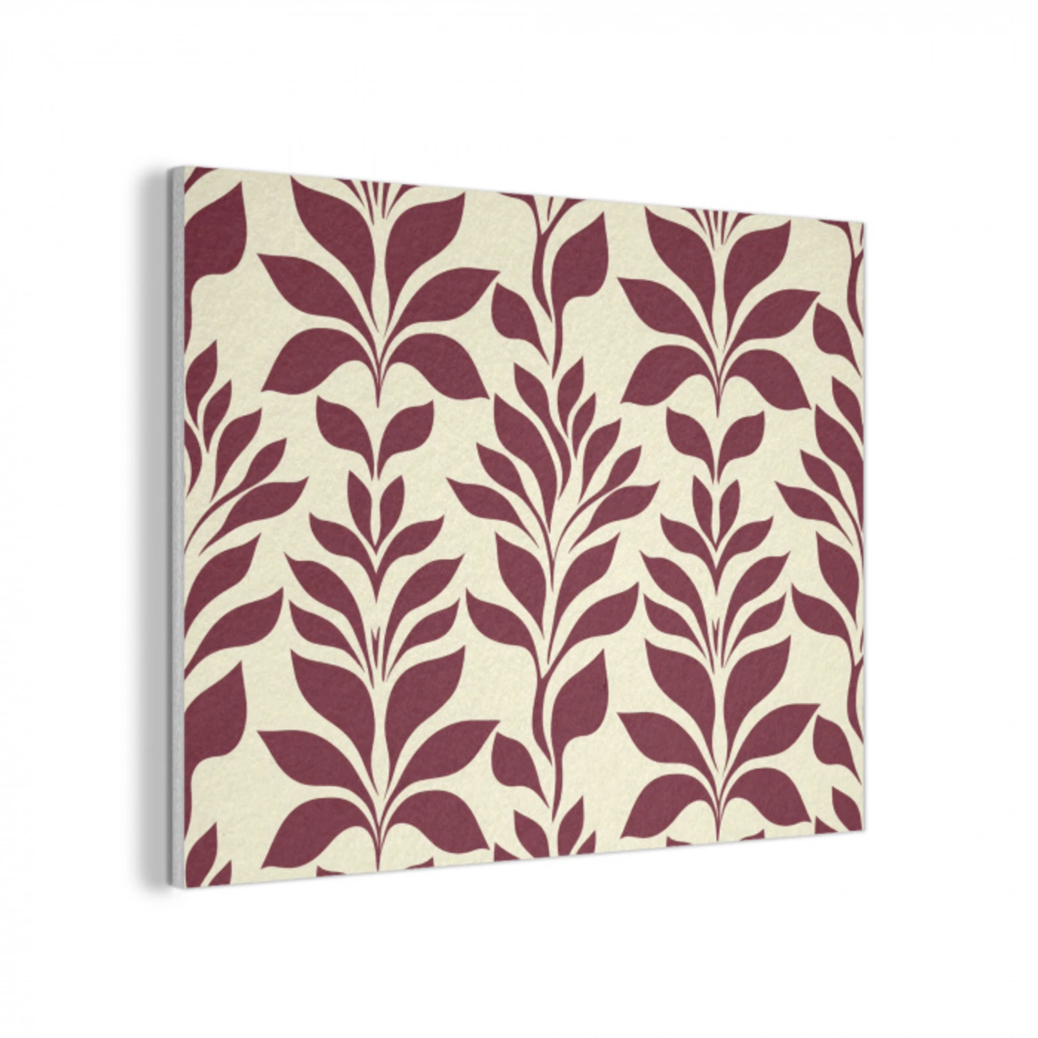 Abstract - Bladeren - Burgundy PET vilt klein 837 -3d