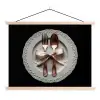 Rose - Strik - Bestek textielposter latten blank klein -3d