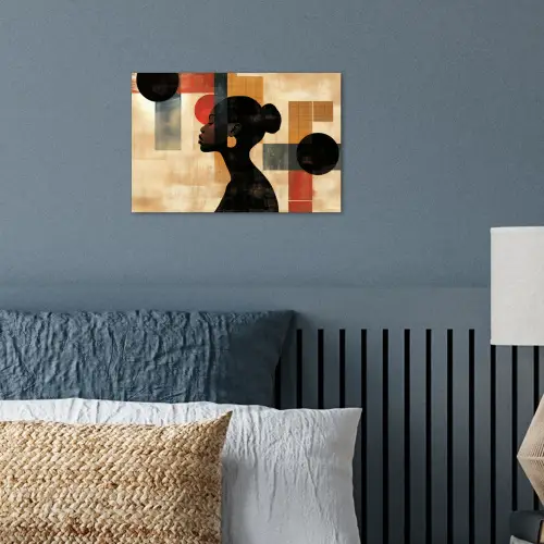 Zijaanzicht - Vrouw - Vormen poster papier klein -sfeer2