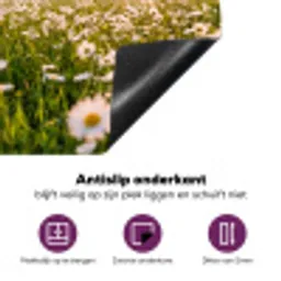 Madelief - Veld - Heuvels - Groen Inductie beschermer vinyl 3mm klein -zzzzzzz-cc-onderkant