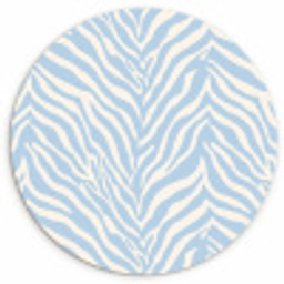 Zebra - Motief - Blauw - Wit Wandcirkel kunststof plaat 5mm dik klein 188 -3d