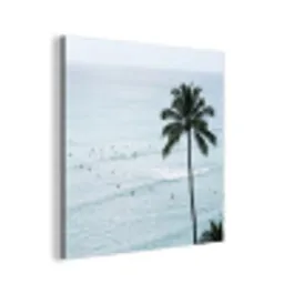 Oceaan - Palmbomen - Surfers aluminium wit klein -3d