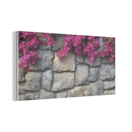 Bougainvillea - Stenen Muur - Roze PET vilt middel -3d