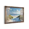 Doorkijk - Strand - Raam - Duinen - Zee aluminium wit klein -3d