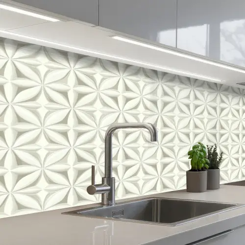 Abstract - Structuur - Grijs - Wit keuken achterwand 2 middel 871 -3d_schuin