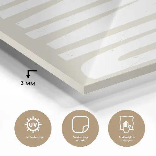 Vintage - Beige - Japandi - Wit plexiglas 5mm klein -sfeer2