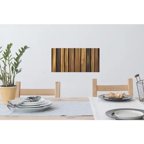 Hout - Planken - Natuurtinten Muursticker klein -eettafel