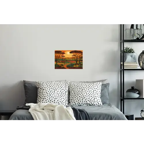 Landschap - Afrikaans - Zon Muursticker klein -slaapkamer