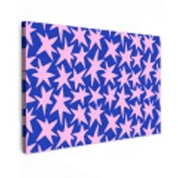 Modern - Sterren - Blauw Tuinposter op houten frame 2 cm dik klein 845 -3d